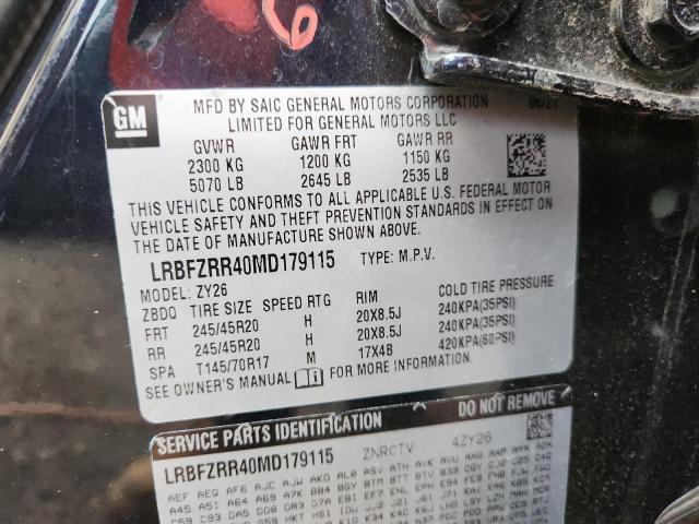 LRBFZRR40MD179115 - 2021 BUICK ENVISION AVENIR BLUE photo 14