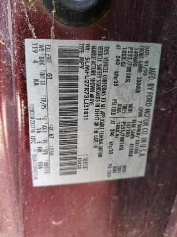 5LMFU27R73LJ31811 - 2003 LINCOLN NAVIGATOR მუქწითელი ფოტო 13