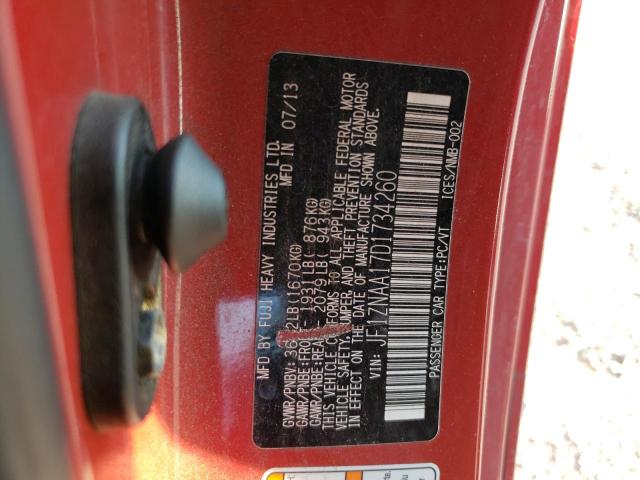 JF1ZNAA17D1734260 - 2013 TOYOTA SCION FR-S წითელი ფოტო 12