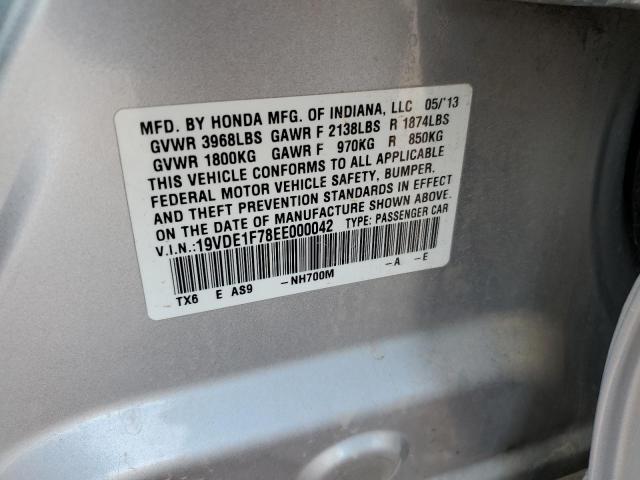 19VDE1F78EE000042 - 2014 ACURA ILX 20 TECH SILVER photo 12