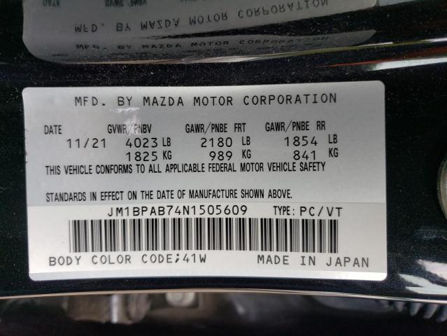 JM1BPAB74N1505609 - 2022 MAZDA 3 SELECT BLACK photo 12