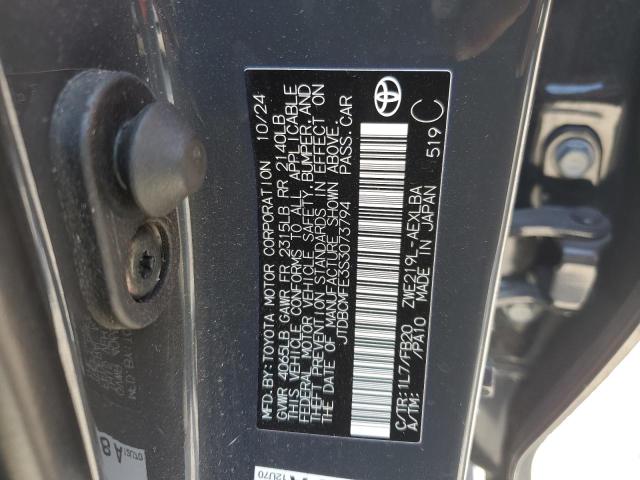 JTDBCMFE3S3073794 - 2025 TOYOTA COROLLA LE GRAY photo 12