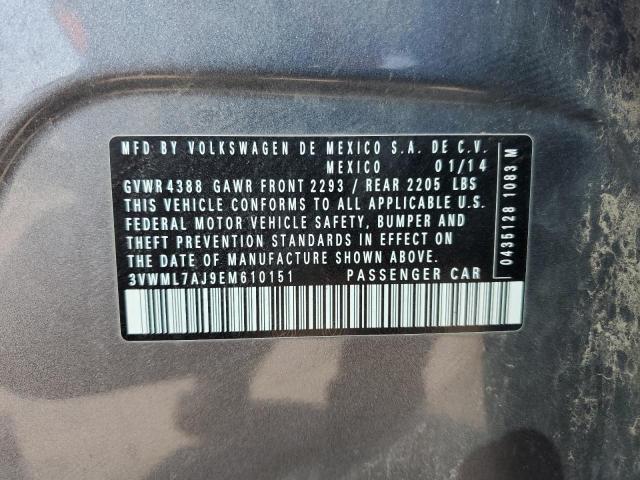 3VWML7AJ9EM610151 - 2014 VOLKSWAGEN JETTA TDI GRAY photo 12