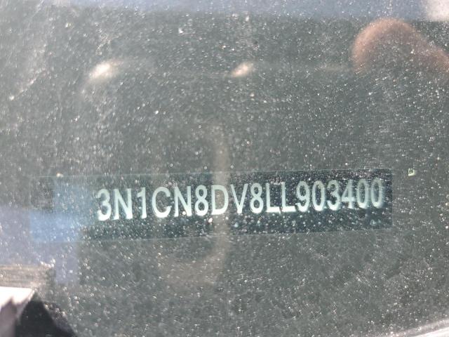 3N1CN8DV8LL903400 - 2020 NISSAN VERSA S BLACK photo 12