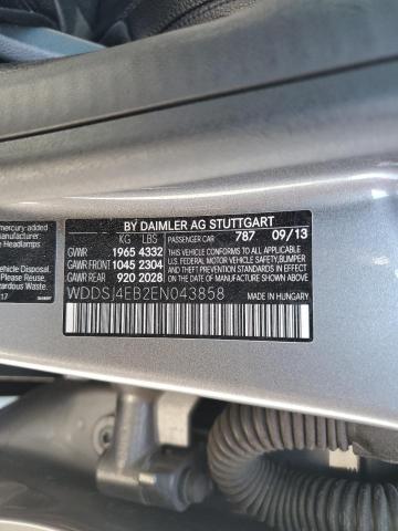 WDDSJ4EB2EN043858 - 2014 MERCEDES-BENZ CLA 250 GRAY photo 12