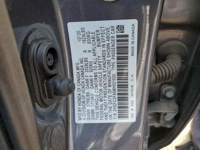 2HGFC2F89MH501630 - 2021 HONDA CIVIC SPORT Сұр фото 13