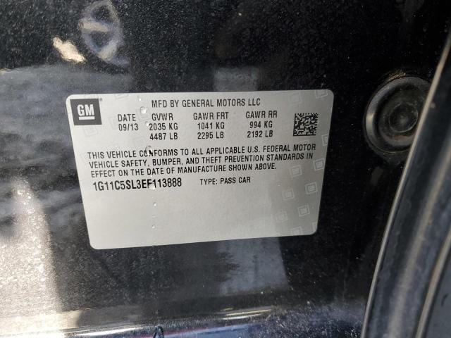 1G11C5SL3EF113888 - 2014 CHEVROLET MALIBU 1LT BLACK photo 10