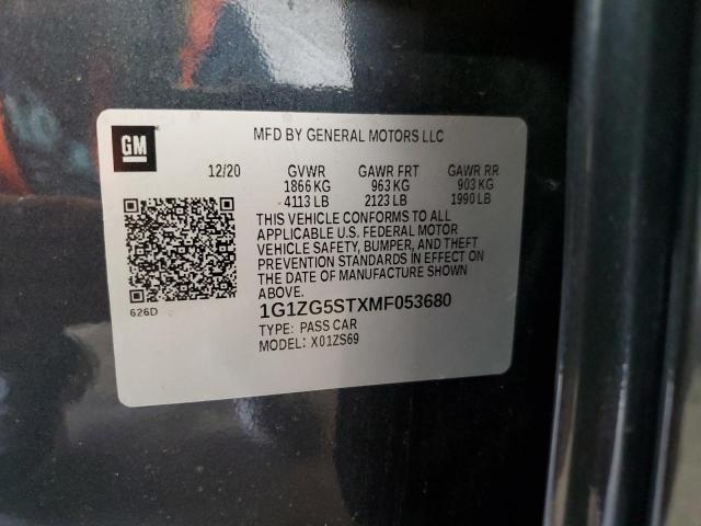 1G1ZG5STXMF053680 - 2021 CHEVROLET MALIBU RS 灰色 照片 13