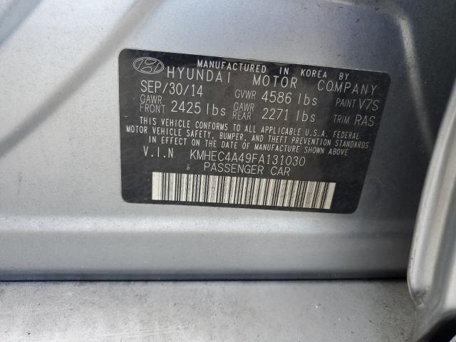 KMHEC4A49FA131030 - 2015 HYUNDAI SONATA HYBRID SILVER photo 12