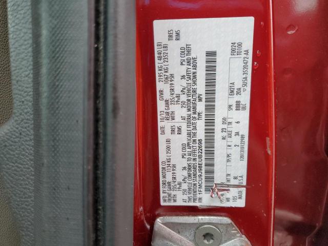 1FMCU9J98EUB22698 - 2014 FORD ESCAPE TITANIUM RED photo 13