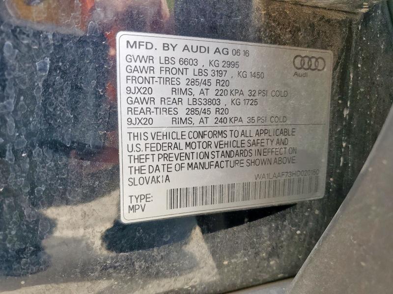 WA1LAAF73HD020150 - 2017 AUDI Q7 PREMIUM PLUS ლურჯი ფოტო 13