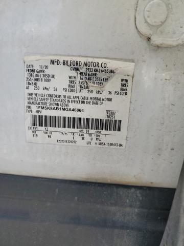 1FM5K8AB1MGA46864 - 2021 FORD EXPLORER POLICE INTERCEPTOR WHITE photo 13