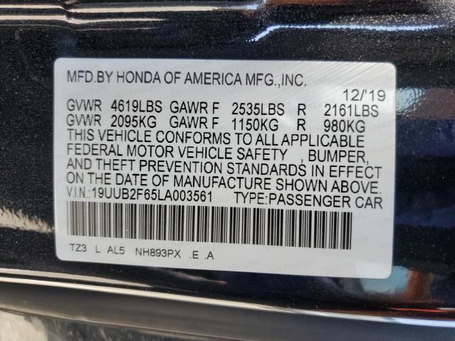 19UUB2F65LA003561 - 2020 ACURA TLX TECHNOLOGY BLACK photo 13