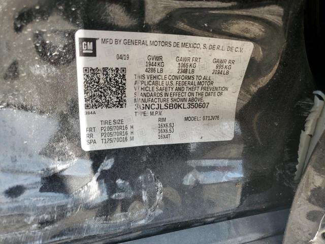 3GNCJLSB0KL350607 - 2019 CHEVROLET TRAX 1LT შავი ფოტო 13