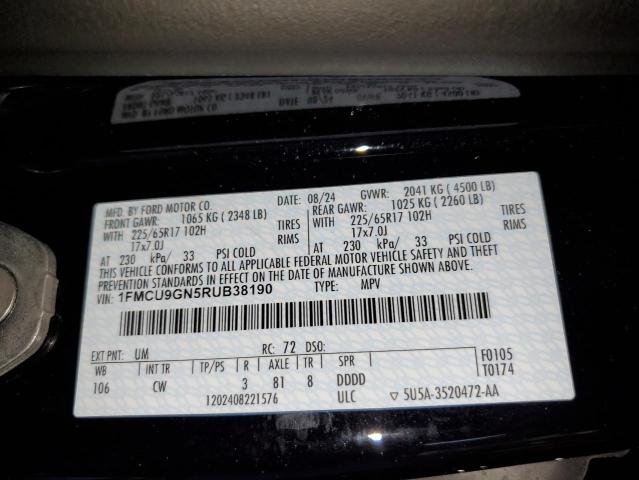 1FMCU9GN5RUB38190 - 2024 FORD ESCAPE ACTIVE BLACK photo 13