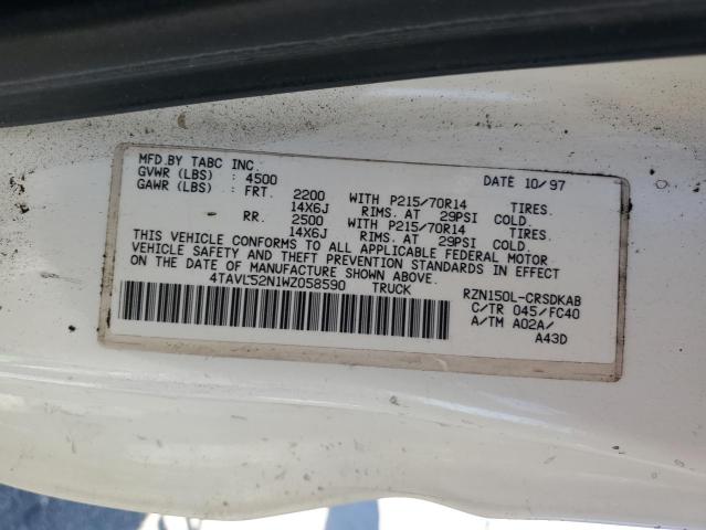 4TAVL52N1WZ058590 - 1998 TOYOTA TACOMA XTRACAB Ақ фото 12