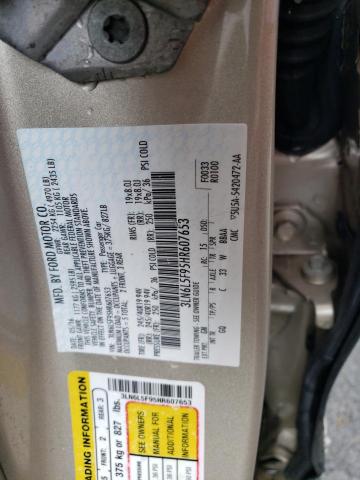 3LN6L5F95HR607653 - 2017 LINCOLN MKZ RESERVE ოქროსფერი ფოტო 12