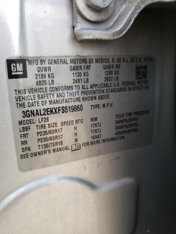 3GNAL2EKXFS519860 - 2015 CHEVROLET CAPTIVA LS 银色 照片 14