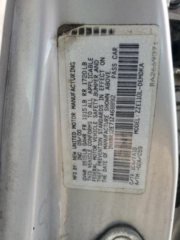 1NXBR12E71Z468892 - 2001 TOYOTA COROLLA CE 银色 照片 12