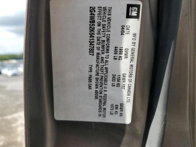 2G4WB52K641347807 - 2004 BUICK REGAL LS 灰色 照片 12