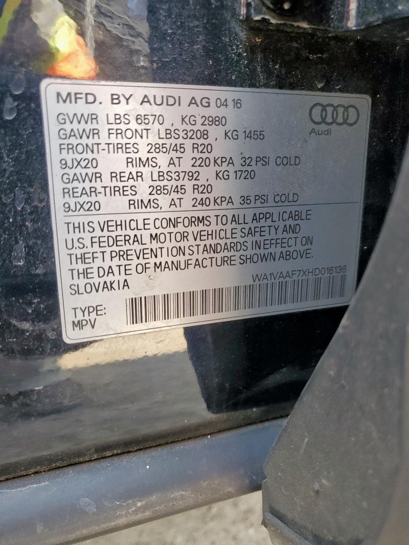 WA1VAAF7XHD016136 - 2017 AUDI Q7 PRESTIGE BLUE photo 13