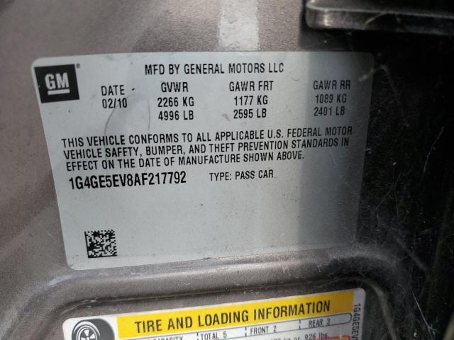 1G4GE5EV8AF217792 - 2010 BUICK LACROSSE CXS 金色 照片 12