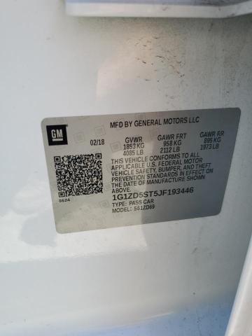 1G1ZD5ST5JF193446 - 2018 CHEVROLET MALIBU LT WHITE photo 12