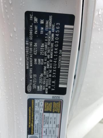 5XXGU4L16KG304563 - 2019 KIA OPTIMA EX WHITE photo 13