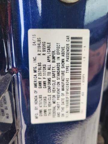 19UUB3F79FA008040 - 2015 ACURA TLX ADVANCE BLUE photo 13