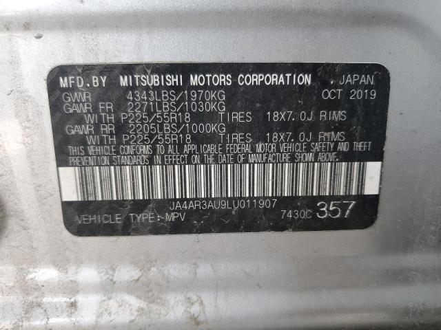 JA4AR3AU9LU011907 - 2020 MITSUBISHI OUTLANDER ES SILVER photo 13