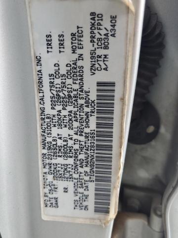 5TEGN92NX1Z831651 - 2001 TOYOTA TACOMA DOUBLE CAB PRERUNNER SILVER photo 13