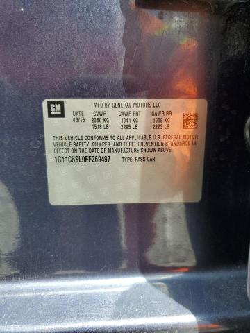 1G11C5SL9FF269497 - 2015 CHEVROLET MALIBU 1LT BLUE photo 12