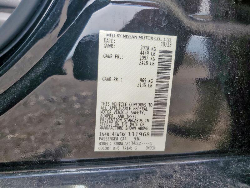 1N4BL4EW5KC131968 - 2019 NISSAN ALTIMA SL Qara foto 12