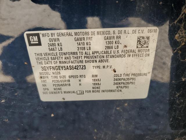 3GYFNGEY5AS642723 - 2010 CADILLAC SRX BLUE photo 14