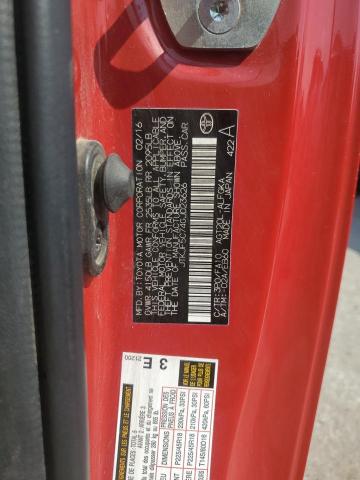 JTKJF5C74GJ023626 - 2016 TOYOTA SCION TC წითელი ფოტო 12