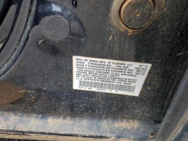 5FPYK1F57DB006849 - 2013 HONDA RIDGELINE RTL 黑色 照片 13