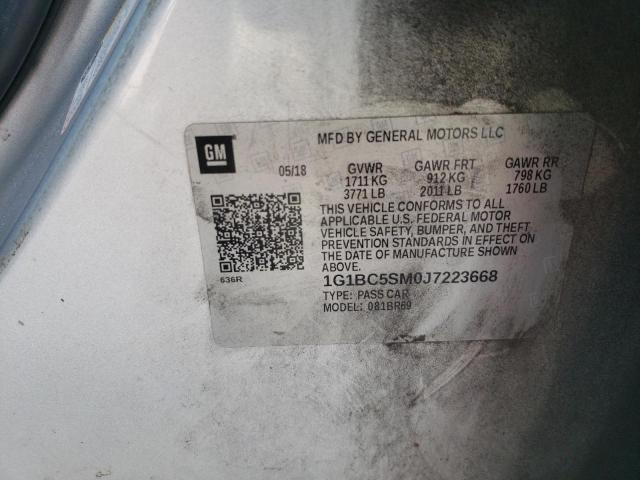 1G1BC5SM0J7223668 - 2018 CHEVROLET CRUZE LS 银色 照片 12