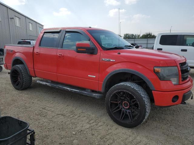 1FTFW1ET9DKE53125 - 2013 FORD F150 SUPERCREW RED photo 4