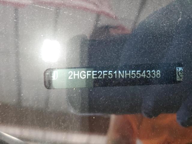 2HGFE2F51NH554338 - 2022 HONDA CIVIC SPORT 黑色 照片 13