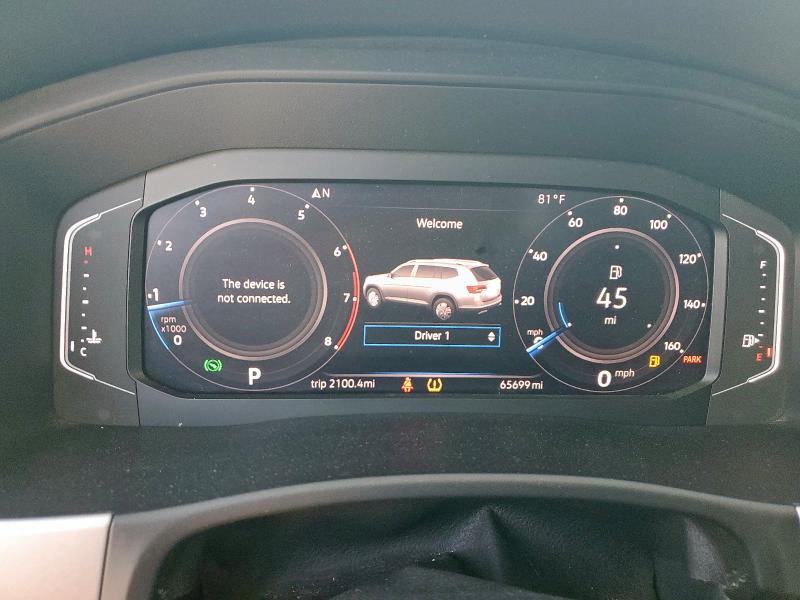 1V2ER2CA0KC577347 - 2019 VOLKSWAGEN ATLAS SEL WHITE photo 9