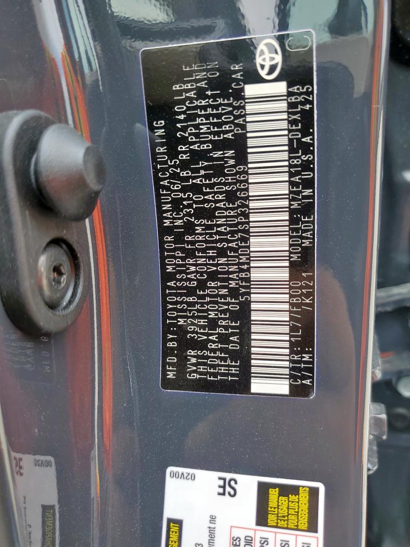 5YFB4MDE7SP326669 - 2025 TOYOTA COROLLA LE 灰色 照片 13