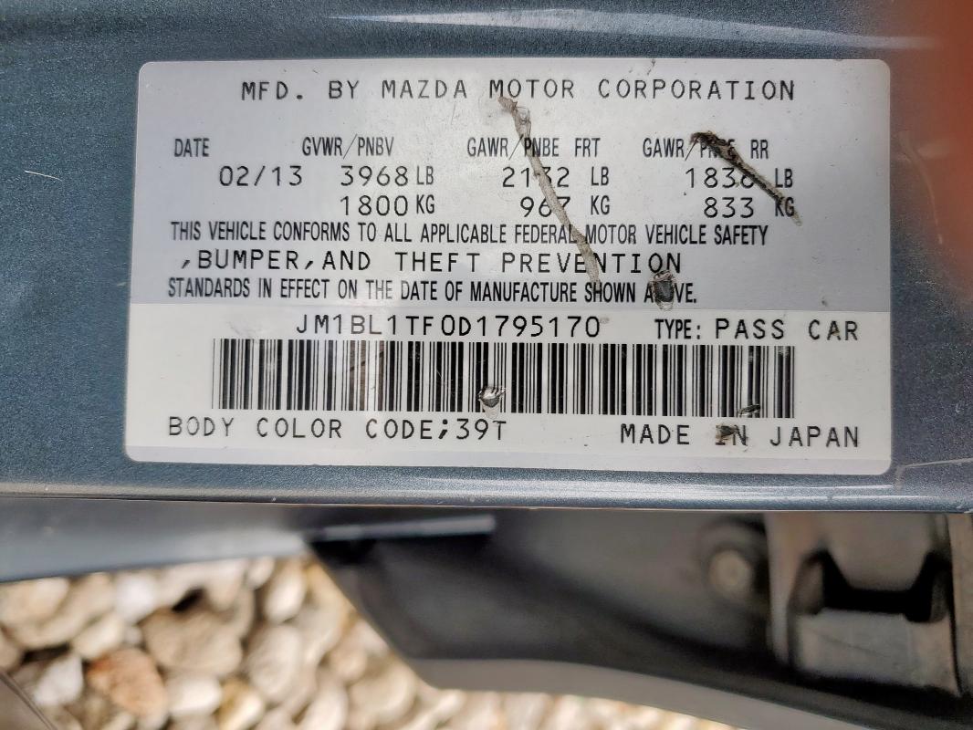 JM1BL1TF0D1795170 - 2013 MAZDA 3 I GREEN photo 12