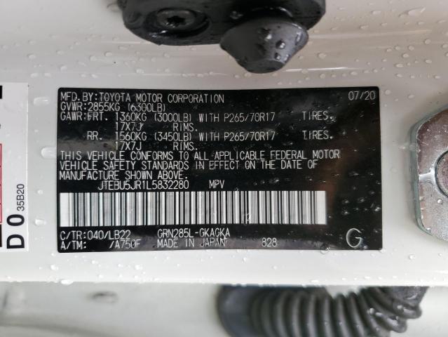 JTEBU5JR1L5832280 - 2020 TOYOTA 4RUNNER SR5/SR5 PREMIUM 白色 照片 14