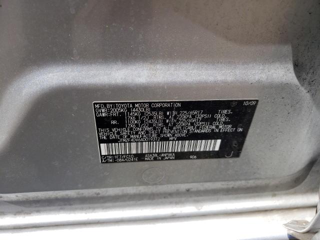 JTMZF4DV6AD019312 - 2010 TOYOTA RAV4 SILVER photo 12