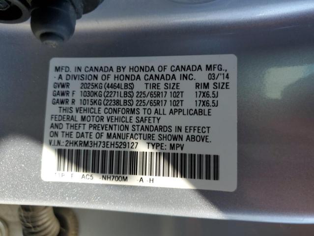 2HKRM3H73EH529127 - 2014 HONDA CR-V EXL SILVER photo 14