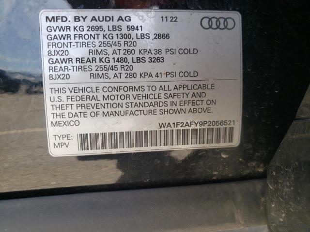 WA1F2AFY9P2056521 - 2023 AUDI Q5 PRESTIGE 55 BLACK photo 13