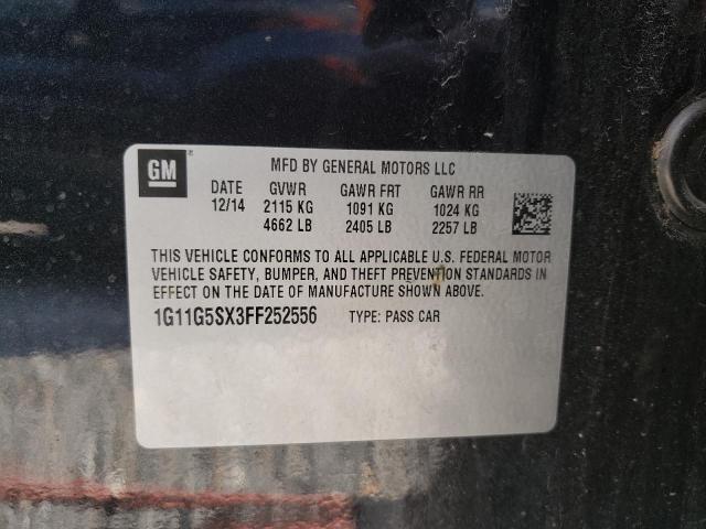 1G11G5SX3FF252556 - 2015 CHEVROLET MALIBU LTZ გრაფიტი ფოტო 12