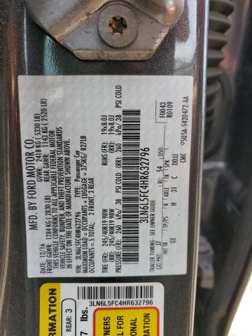 3LN6L5FC4HR632796 - 2017 LINCOLN MKZ RESERVE გრაფიტი ფოტო 13