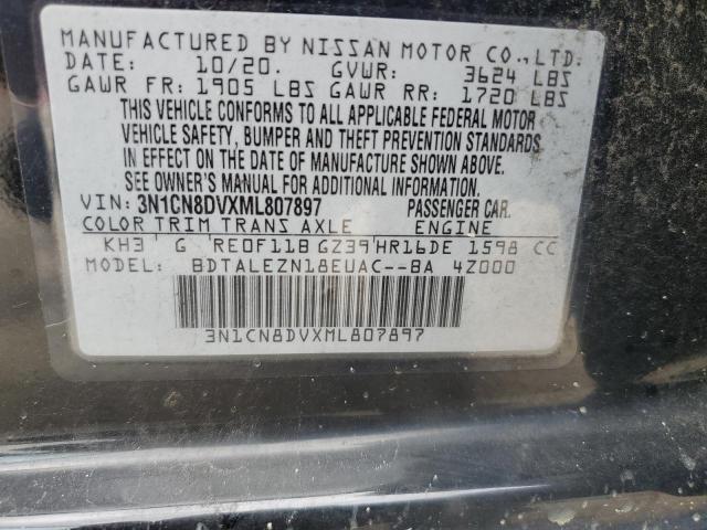 3N1CN8DVXML807897 - 2021 NISSAN VERSA S შავი ფოტო 13