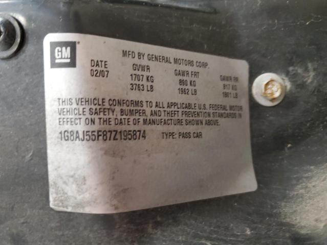 1G8AJ55F87Z195874 - 2007 SATURN ION LEVEL 2 黑色 照片 13